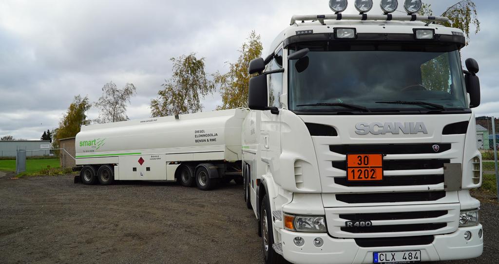 Smart s bränsledepå i Trelleborg för egen import och lagring av bränslen Försäljning av bränslen i bulk till