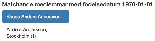 3 Medlem Förklaring till de olika funktionerna följer nedan. 3.1 Visa/Redigera Sök upp medlemmar via sökfälten. Pennan( ) Redigera medlemmens information.