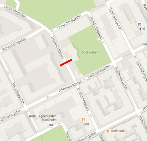 2.4 Drottninggatan Efter åtgärd Drottninggatan 116 vid Spökparken.