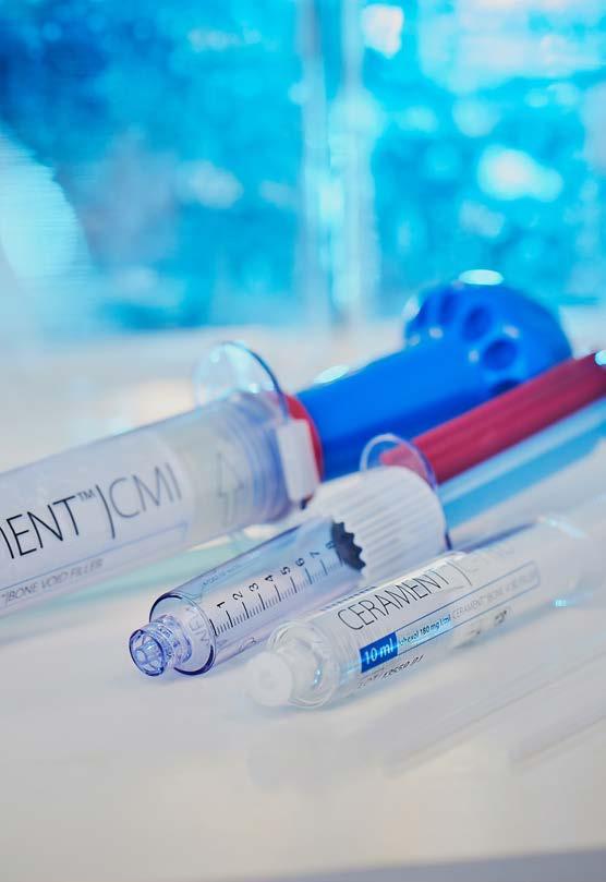 CERAMENT PLATTFORM CERAMENT- PLATTFORMEN BONESUPPORT:s CERAMENT-plattform är en unik biokeramisk stödstruktur för ben som utgör grunden för företagets tre kommersialiserade syntetiska
