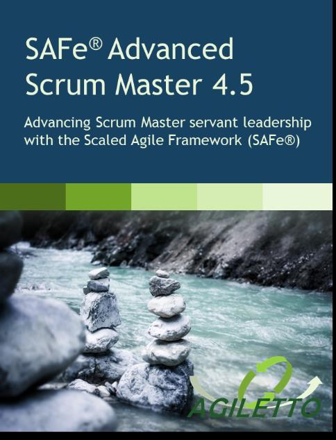 SAFE SCRUM MASTER In this two-day course, attendees will gain an understanding of the role of a Scrum Master in a SAFe enterprise.