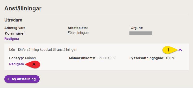 Tänk på Anställningen uppdateras inte direkt på din sida utan syns så snart Visions handläggare har hanterat ärendet.