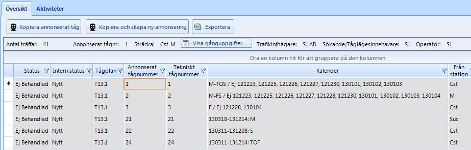 Om du vill ha andra dagar så skriver du ett nytt datum i formatet åååå-mm-dd eller väljer datum i en kalender som du får genom att klicka på nedåtpilen till höger i datumfältet.