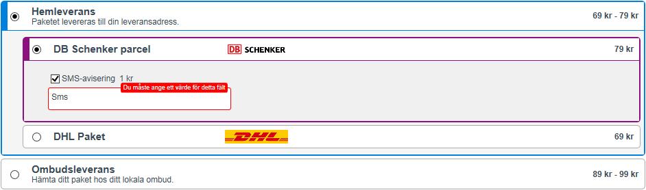 Gå till sektionen för valuta, t.ex. SEK. I fältet Presentationspris anger du priset som det ska visas i webbutiken, t.ex. 1 kr. I fältet Pris anger du priset som ett numeriskt värde, t.ex. 1. Klicka för att se hur det kommer att visas i webbutiken.