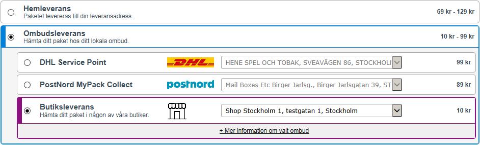 1 Visa detaljinformation Efter att ha utfört en sökning med minst en träff, kan du se detaljinformation om varje rad genom att klicka på informationssymbolen.