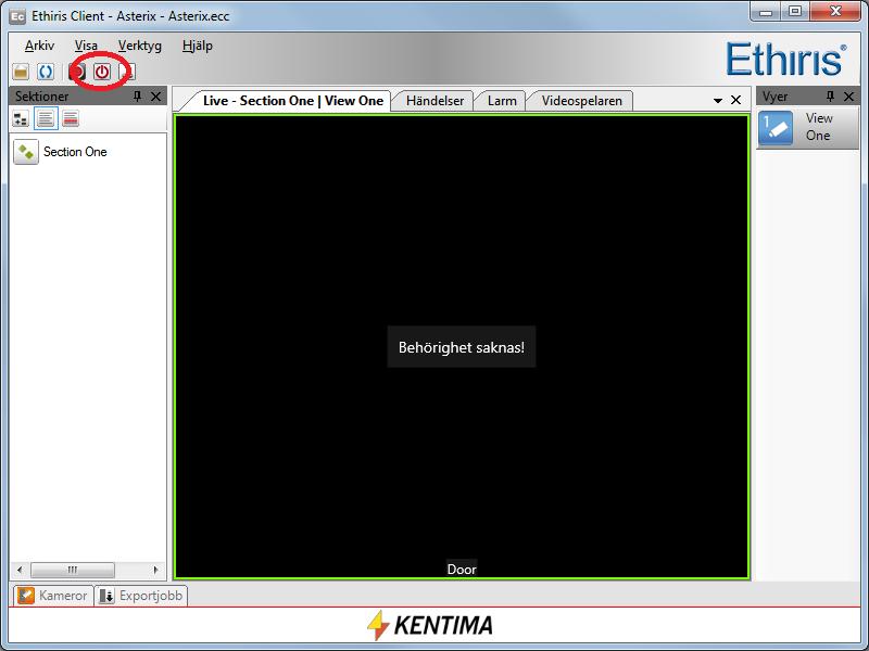 Uppgift 8, Säkerhet Figur 2.115 Log in knappen i Ethiris Client. Vad har du lärt dig?