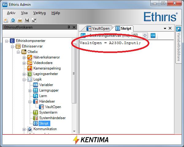 Uppgift 14, Egna händelser 2.16.2 Instruktioner, Aktivera en händelse via skript 1.