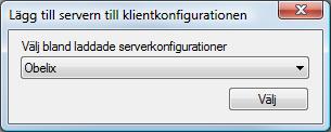 Uppgift 1, ett mycket enkelt system 2. Klicka på knappen Lägg till en ny server i Använda servrar panelens verktygsfält för att öppna dialogen för att lägga till server till klientkonfigurationen.