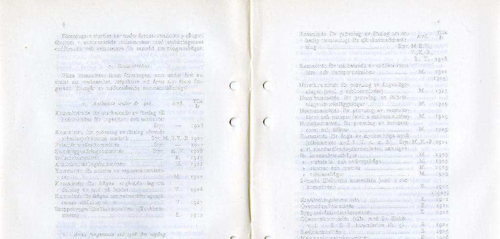 6 Föreningens styrelse har under året sammanträtt 9 gånger, förutom 1 sammanträde tillsammans med avdelningarnas ordförande och sekreterare för samråd om programfrågor. 3. Kommittéer.