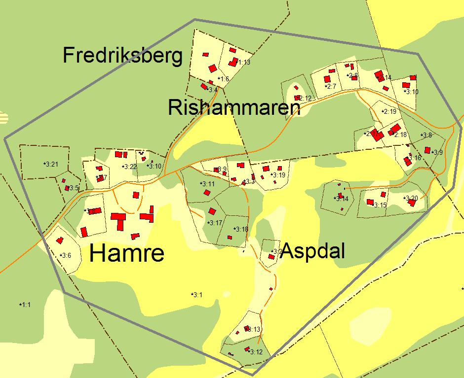 Hamre I VA-planen: Bevakningsområde Befintlig bebyggelse Planförhållanden Befintlig VA-försörjning Förutsättningar för enskild vattenförsörjning Förutsättningar för enskild avloppshantering Påverkan