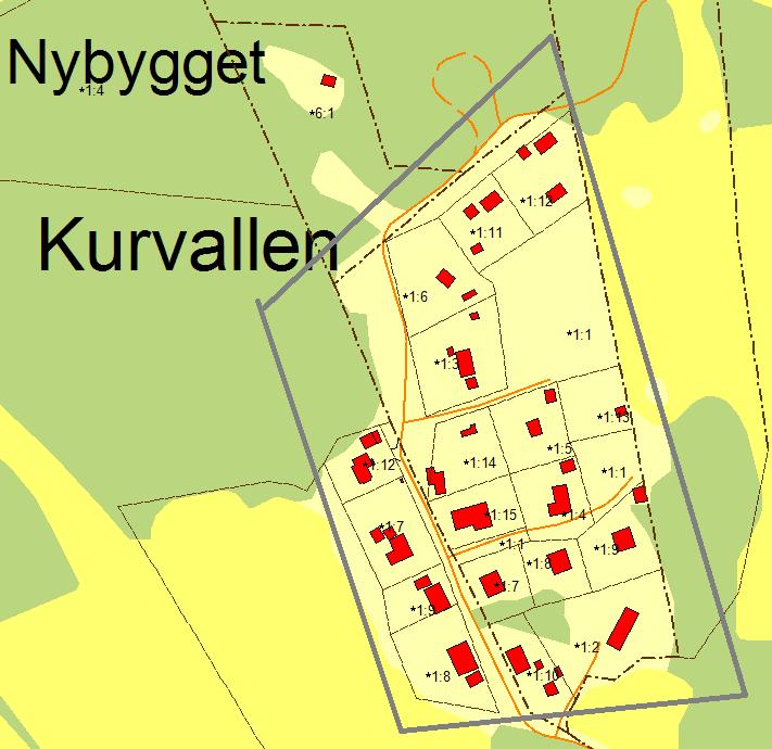 Kurvallen I VA-planen: Bevakningsområde Befintlig bebyggelse Planförhållanden Befintlig VA-försörjning Förutsättningar för enskild vattenförsörjning Förutsättningar för enskild avloppshantering