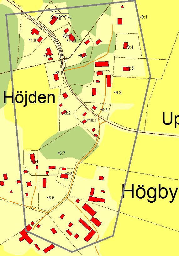 Lagga-Högby I VA-planen: Bevakningsområde Befintlig bebyggelse Planförhålladen Befintlig VA-försörjning Förutsättningar för enskild vattenförsörjning Förutsättningar för enskild avloppshantering