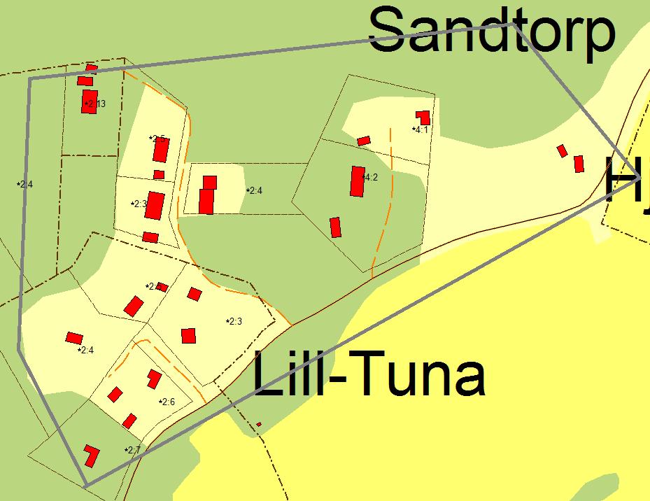 Lilla-Tuna I VA-planen: Bevakningsområde Befintlig bebyggelse Planförhållanden Befintlig VA-försörjning Förutsättningar för enskild vattenförsörjning Förutsättningar för enskild avloppshantering
