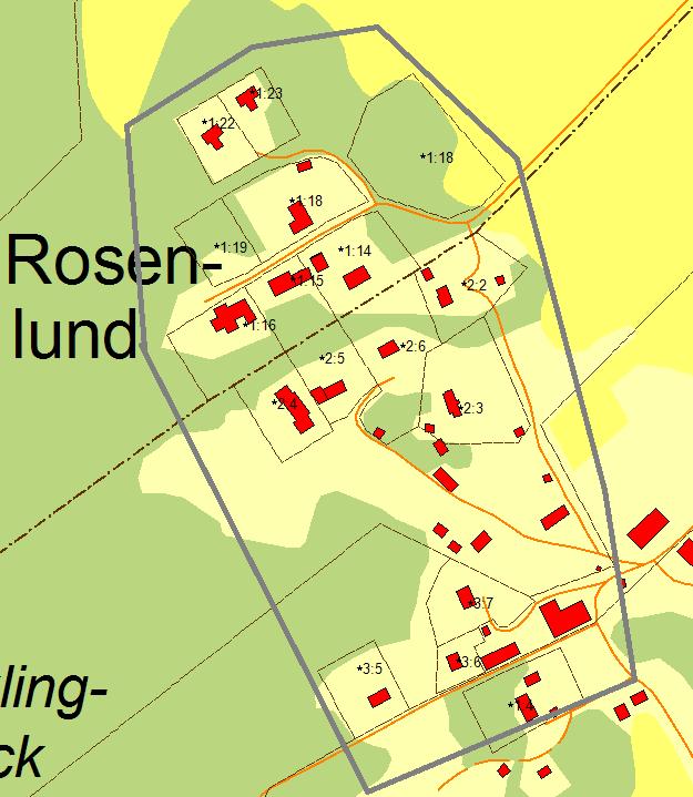 Rosenlund/Olunda I VA-planen: Bevakningsområde Befintlig bebyggelse Planförhållanden Befintlig VA-försörjning Förutsättningar för enskild vattenförsörjning Förutsättningar för enskild
