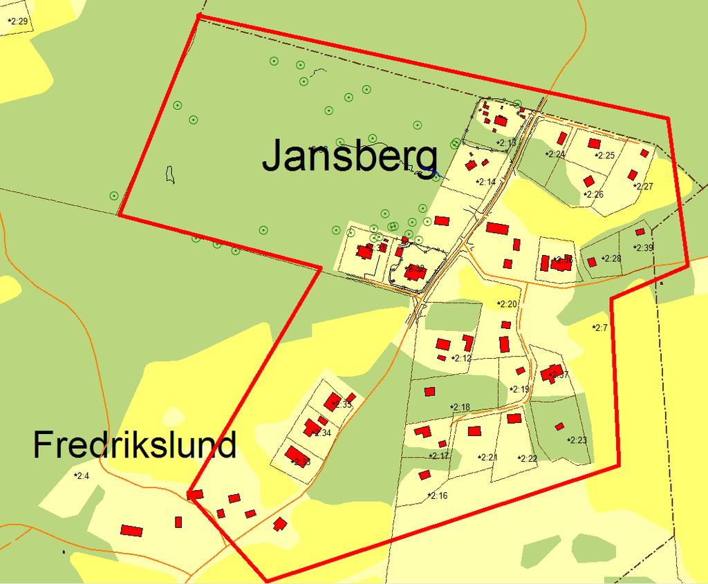 Jansberg I VA-planen: Utbyggnadsområde, prioritering 3. VA-utbyggnad ska ske under perioden 2022-2026.