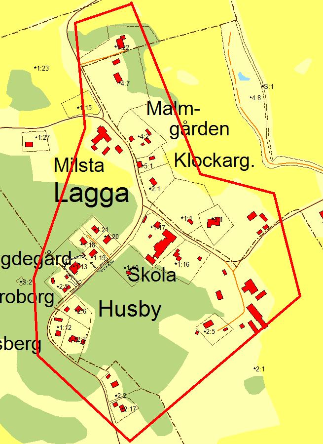 Lagga kyrkby I VA-planen: Utbyggnadsområde, prioritering 5. VA-utbyggnad ska ske under perioden 2022-2026, under förutsättning att detaljplan antagits.