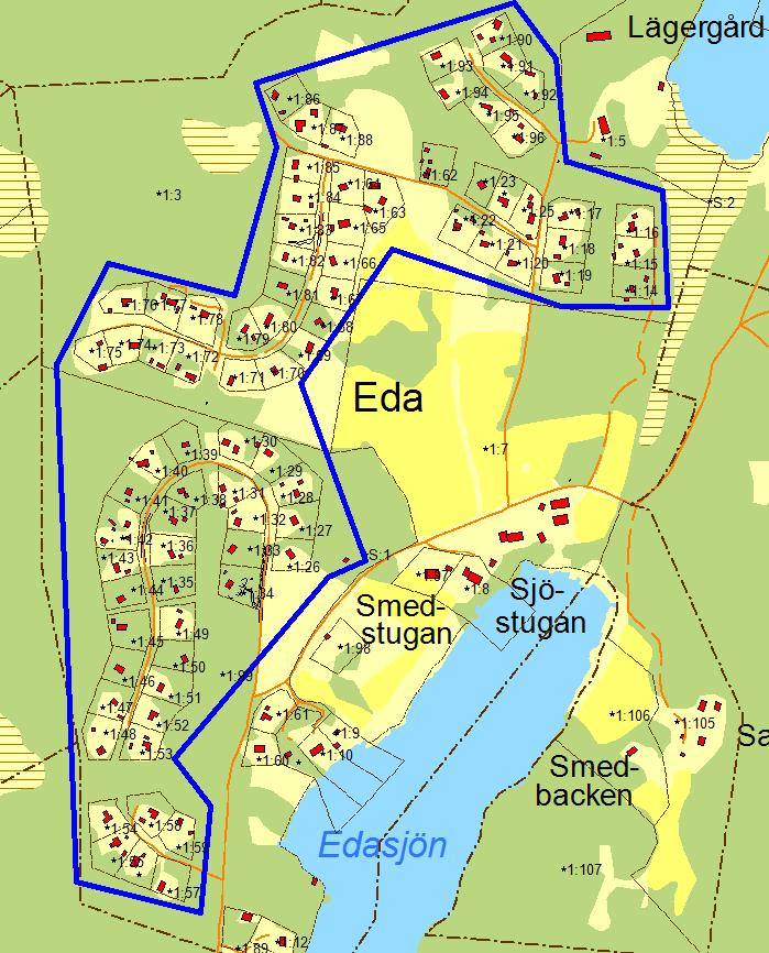 Eda I VA-planen: Utredningsområde Befintlig bebyggelse Planstatus Befintlig VAförsörjning Förutsättningar för enskild vattenförsörjning Förutsättningar för enskild avloppshantering Påverkan från