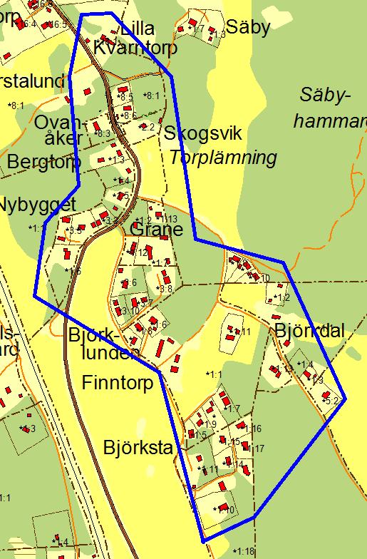 Björksta I VA-planen: Utredningsområde Befintlig bebyggelse Planförhållanden Befintlig VA-försörjning Förutsättningar för enskild vattenförsörjning Förutsättningar för enskild avloppshantering
