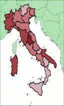 Narkotikamissbrukets utbredning och mönster Geografisk spridning av problematisk heroinanvändning i Italien Antal per 300 000 375 000 225 000 300 000 150 000 225 000 75 000 150 000 0 75 000 1996 hade