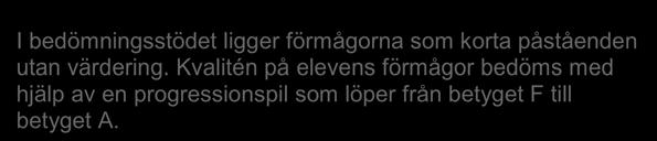 Elevernas utvärdering visar att bedömningsstödet ger dem en ökad förståelse för kursernas mål och syfte.