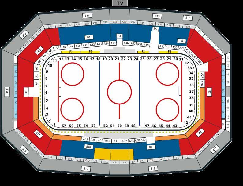 Ledskärmar se sid 11 EXPONERING/MEDIAVAL arenarummet Ledskärmar Ledskärmar Ledskärmar se sid 11 Ledskärmar se sid 11 Ledskärmar arenan 1 Sarg TV-zon 1-8, 35-42...från 130 000 SEK 43-57...från 115.