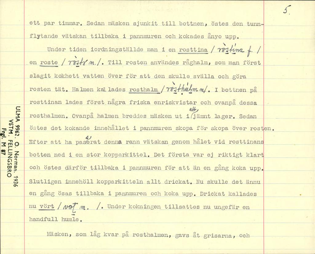 ett par tinubar. Sedan mäsken sjionkit till kottnen, östes den tunnflytande vätskun tillbaka i pannmuren och kokades ånyo upp. Under tiden iordningställde man i en rosttina / T8^4i/ru(L -L. / \.