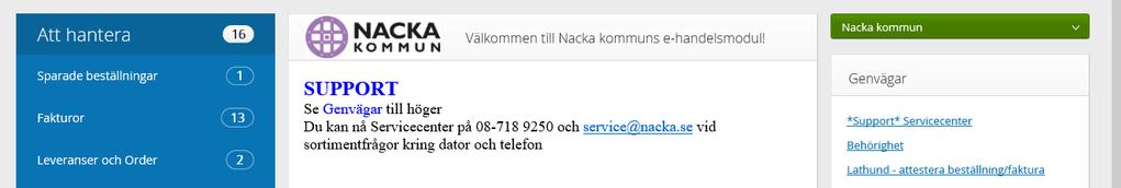 2 (23) 2. Startsidan Logga in i Visma Proceedo via www.nacka.se och nu ser du startsidan i systemet.