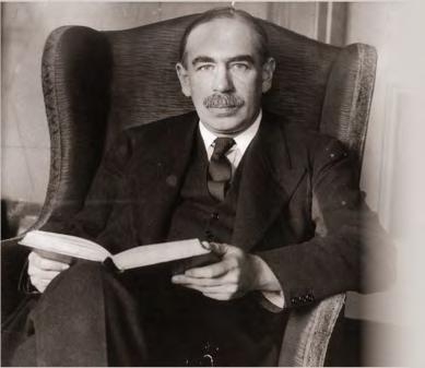 6 KONJUNKTURER OCH EKONOMISK POLITIK 93 JOHN MAYNARD KEYNES ansåg att staten bör stabilisera marknaden Engelsmannen John Maynard Keynes (1883 1946), professor i Cambridge, var sin tids mest