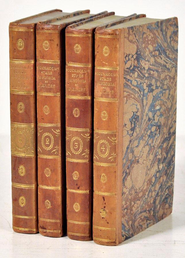 6. (EBERHARDT, J. H. & WALLMARK, PEHR ADAM) Försök till en historia om Sveriges adel, ifrån de äldsta tider intill regementsförändringen 1809. Med bilagor. Sthlm, Ecksteinska boktryckeriet, 1822. 8:o.