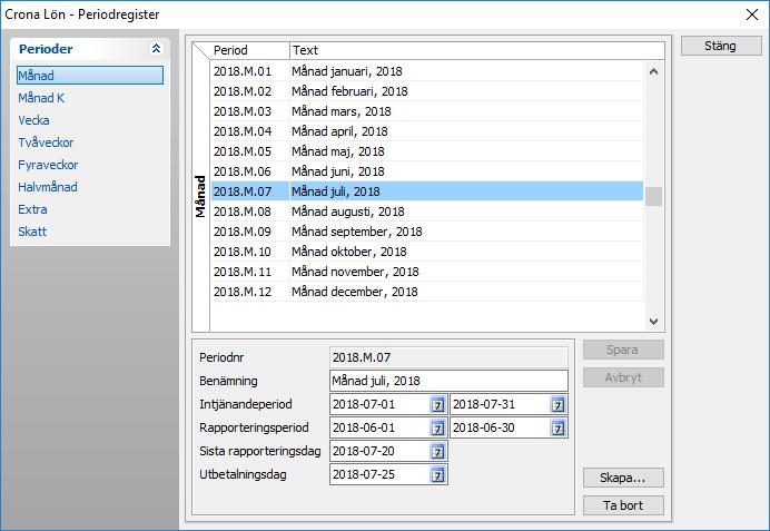 Uppstart Frånvaro och närvaro Crona Portal lämnar av informationen i Crona Löns kalendarium.