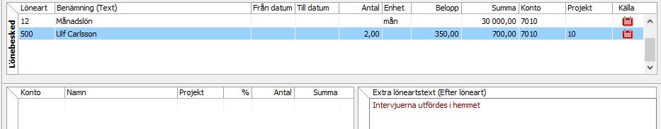 Guider och ersättningar Inställningarna på lönekoden ovan ger följande utseende på Crona Portal.