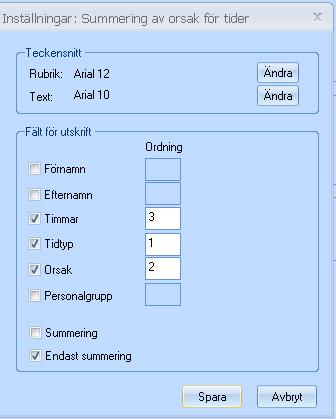 Under urval av planeringsgrupper kan du välja vilka personer som ska tas med Under inställningar kan du sedan bestämma vilken information du vill skriva ut.