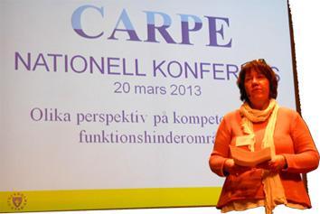 Praktiska frågor Carin Bergström, projektchef för Carpe, berättade kort om bakgrunden konferensen, den fjärde i ordningen samt lite praktikaliteter under dagen.
