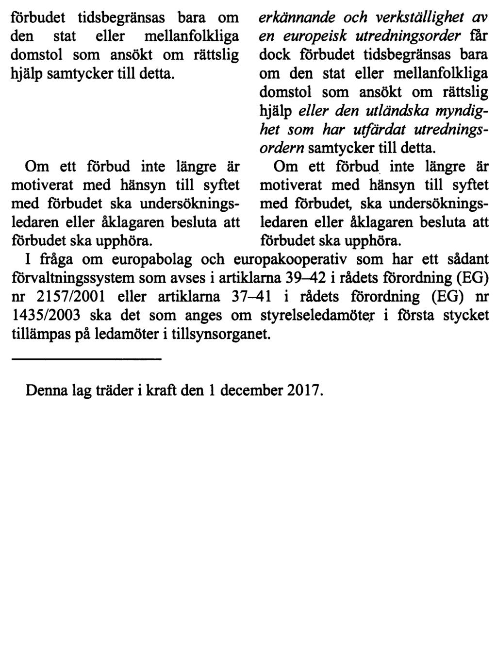 REGERINGENS LAGFÖRSLAG