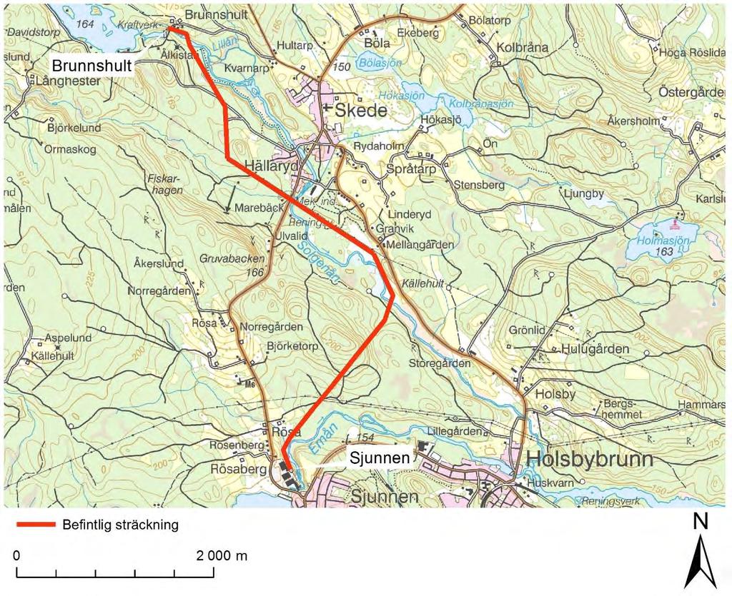 1 Bakgrund E.ON Elnät ansökte 2011 om förlängning av nätkoncession för linje (tillstånd) avseende befintlig 40 kv kraftledning mellan Brunnshult och Sjunnen, Vetlanda kommun.