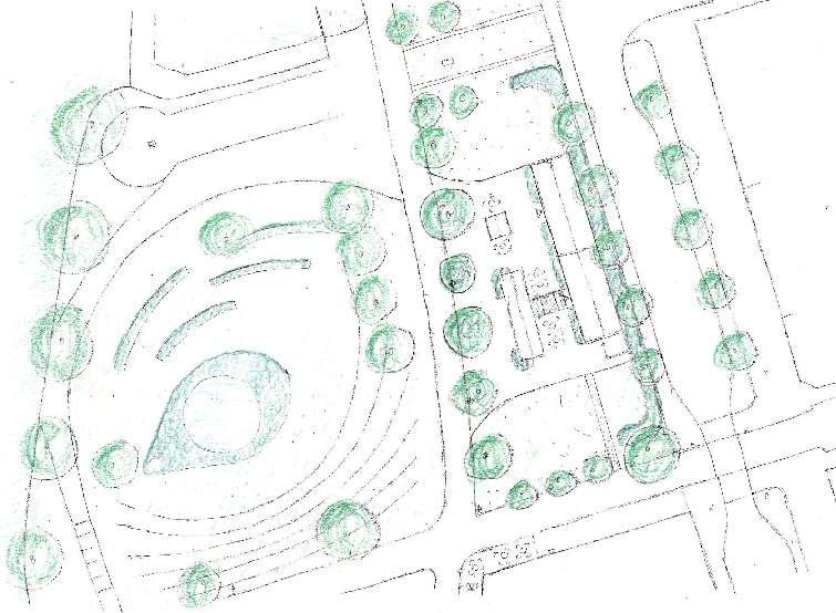 Denna del av parken planerades 2005, att när parkeringen avvecklats, användas för permanent byggnad för Fiskecenter och parkcafé längs G Rådstugugatan norr om transformatorbyggnaden.