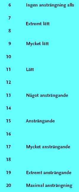 BORG 6-20 RPE Andfåddhet Borg