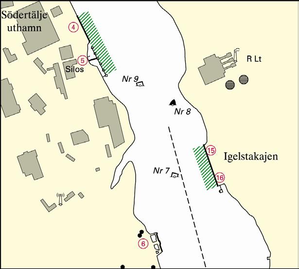 Lotsområde Södertälje Södertälje hamnar (Södertälje uthamn, Igelstakajen och Sydhamnen) Mellan