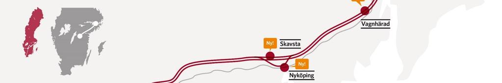 154 km ny höghastighetsjärnväg I Norrköping planeras banan i en rakare sträckning än dagens järnväg och resecentrum planeras i nytt läge.