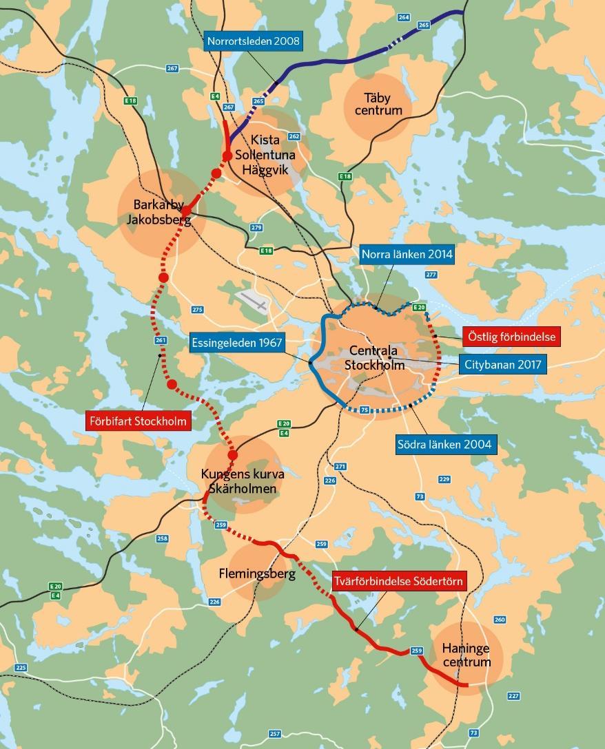 Förbifart Stockholm bidrar till regionens utvecklingen region som växer kraftigt knyter ihop norr och söder, över Mälaren binder samman