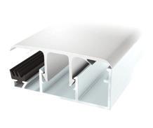 0 m 20 mm 65 mm gop KANTPROFIL 10 MM Vitlackerad aluminiumprofil med täcklock av slitstark plast.