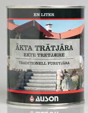 Ett gammalt recept för träbestrykning är en tredjedel av vardera Äkta Trätjära, Balsamterpentin och kokt/rå linolja. 1-L BURK... 60100441 3-L BURK... 60100473 10-L BURK... 60100556 200 KG FAT.