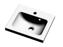 WC 1 och WC 2 - inredning KOMMOD Bredd 600 mm Dyning, målad vit med två dämpade