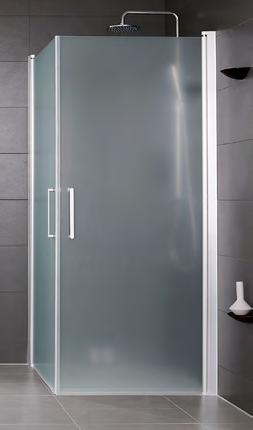 ngel, 90x90 cm, Timeless glas, raka dörrar, blank profil