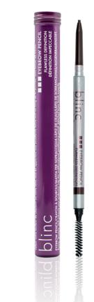 Blinc Eyebrow Pencil är berikad med vitamin C, vitamin E, solros och kamomillolja som vårdar, mjukgör och verkar antiåldrande för huden.