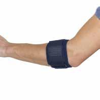 över flexormuskeln för avlastning vid medial epikondylit. Ett enkelt förslutningssystem gör ortosen lätt att ta på och av. Användningsområden: Lateral och/eller medial epikondylit (s.k. tennis- och golfarmbåge).