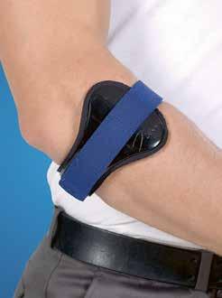 Hjälp för din armbåge 3 EU2500 EpiCon epikondylitspänne Ett tennis-armbågsspänne tillverkat av formsprutat nylon. Bandaget är klätt med NeoTex för både lokal värmeisolering och bra komfort.
