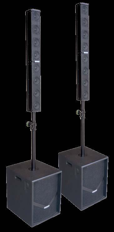 A11-2 Totalt 2000W RMS förstärkareffekt RMS (1000W + 2 x 500W) Balanserad XLR stereo in / Obalanserad stereo RCA in Balanserad XLR stereo ut 2 st.