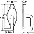 C B A D Assa regel 560 Används för sidhängd port som skall manövreras enbart från insidan. Tvåpunktsstängning som kan kompletteras med en eller flera sidkolvar (Assa 244).