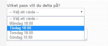 Dolt fördefinierat värde: Syns inte för användaren men kan användas för att skicka med ett fördefinierat värde.